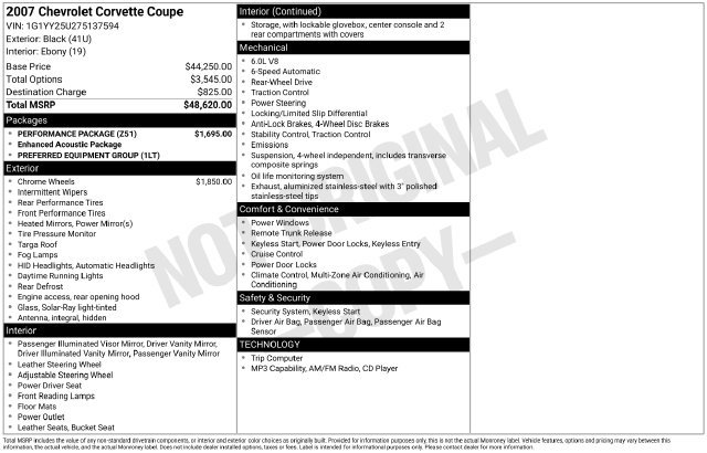 Used 2007 Chevrolet Corvette Coupe w/ Performance Package RWD image 15