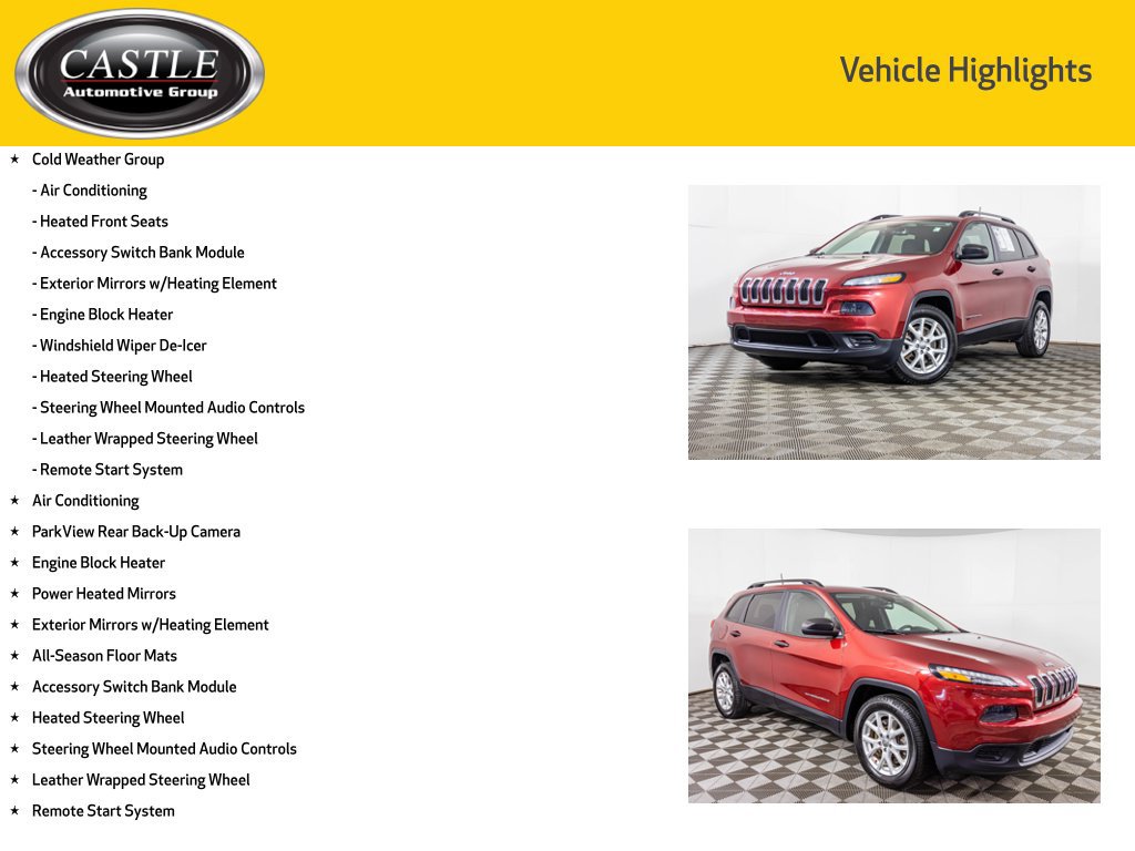 Used 2016 Jeep Cherokee Sport w/ Cold Weather Group FWD image 8
