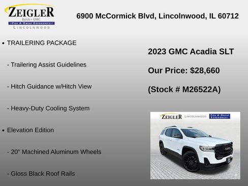 Used 2023 GMC Acadia SLT w/ Elevation Edition FWD image 12
