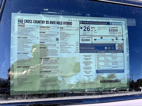 New 2026 Volvo V60 B5 Cross Country Ultra w/ Protection Package Premier image 14