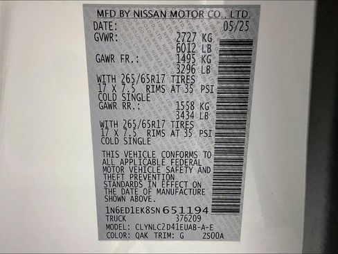 Certified 2025 Nissan Frontier SV w/ SV Convenience Package image 44