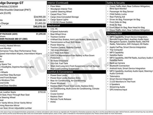 Used 2020 Dodge Durango GT w/ Blacktop Package RWD image 31