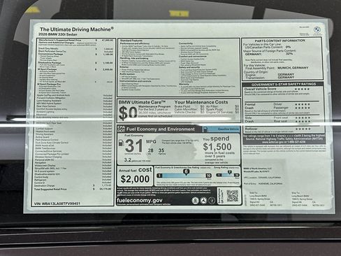 New 2026 BMW 330i Sedan w/ M Sport Package image 29