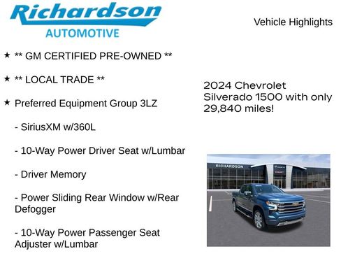Used 2024 Chevrolet Silverado 1500 High Country w/ Technology Package AWD/4WD image 11