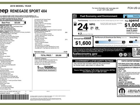 Used 2019 Jeep Renegade Sport w/ Sport Appearance Group image 47