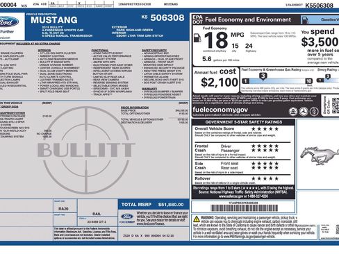 Used 2019 Ford Mustang Bullitt w/ Bullitt Electronics Package RWD image 12