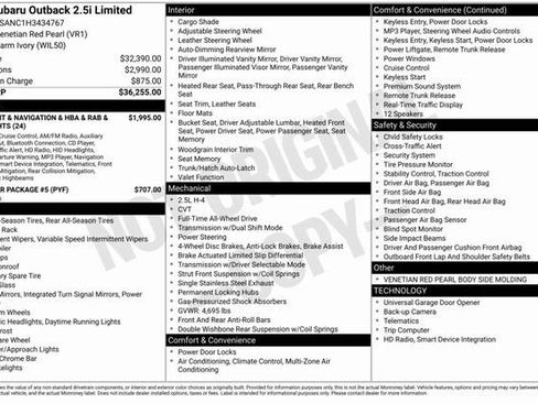 Used 2017 Subaru Outback 2.5i Limited image 3