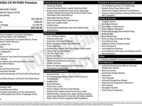 Used 2024 MAZDA CX-90 Plug-In Hybrid w/ Premium Plus image 3
