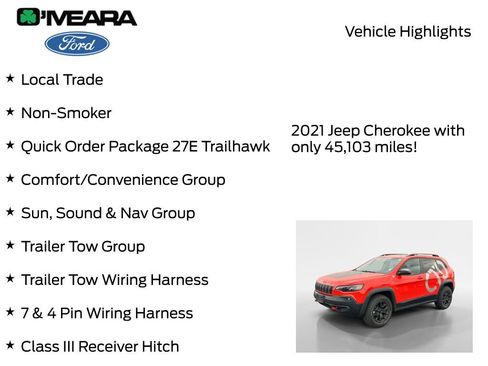 Used 2021 Jeep Cherokee Trailhawk w/ Sun, Sound & Nav Group AWD/4WD image 8