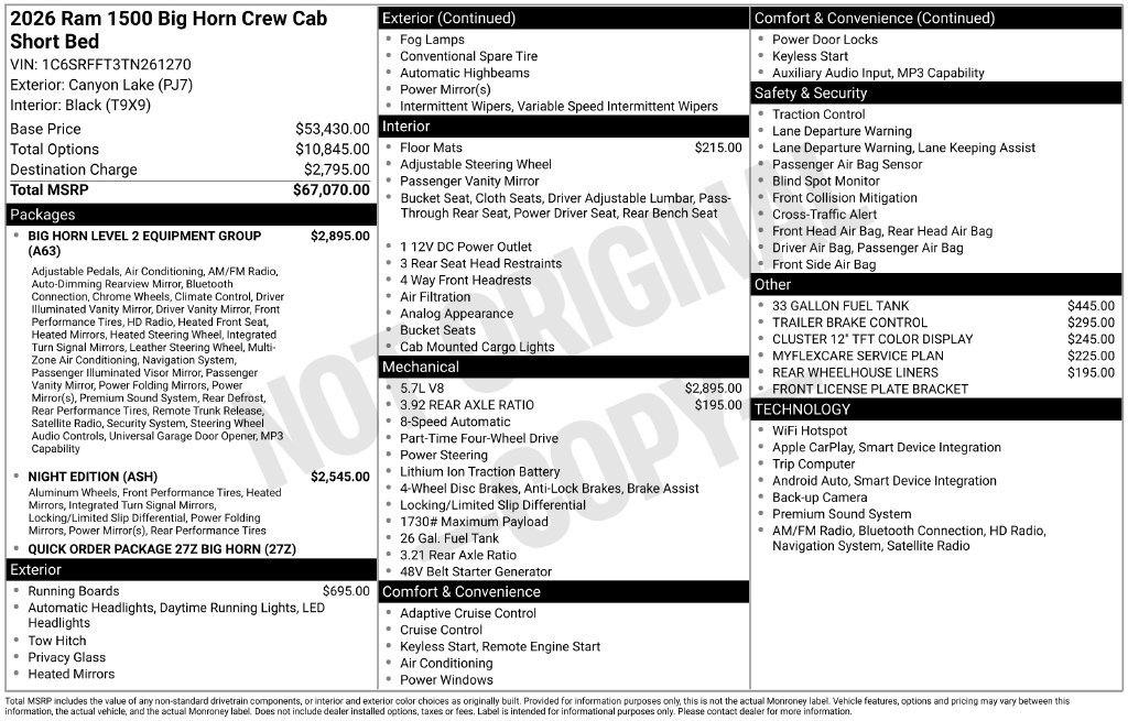 Used 2026 RAM 1500 Big Horn AWD/4WD image 9