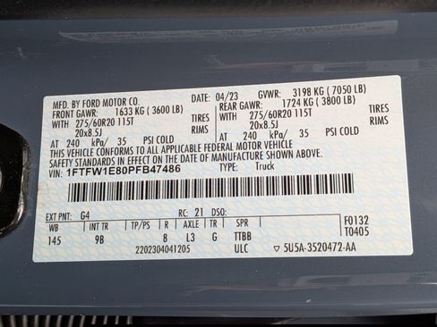 Certified 2023 Ford F150 Platinum w/ Equipment Group 701A High image 15