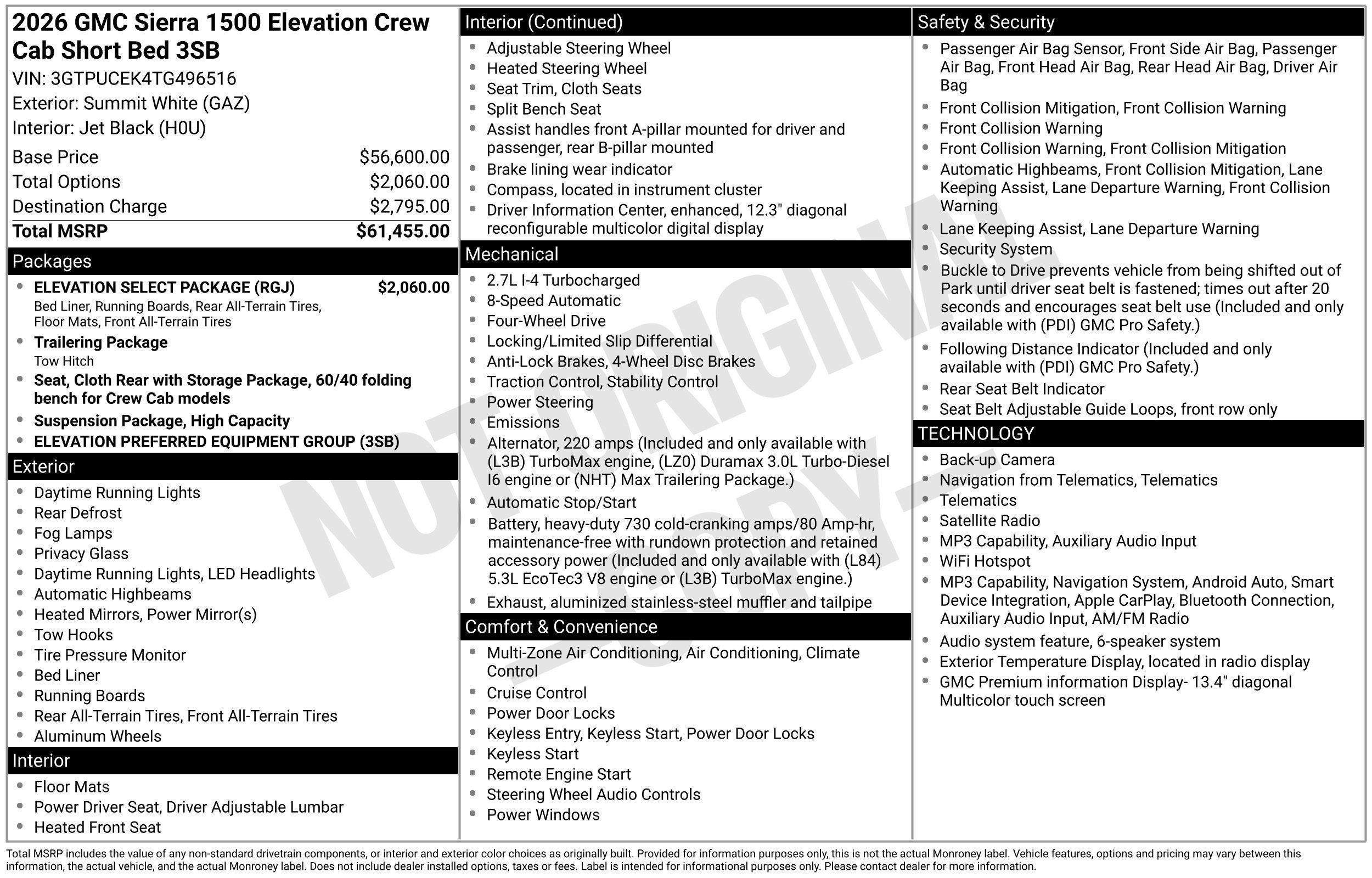 New 2026 GMC Sierra 1500 Elevation w/ Elevation Select Package AWD/4WD image 40