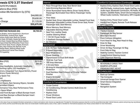 Used 2023 Genesis G70 3.3T w/ Sport Prestige Package image 27