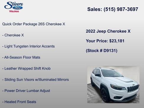 Used 2022 Jeep Cherokee Latitude w/ Sun & Sound Group AWD/4WD image 8
