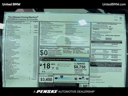 New 2026 BMW M4 xDrive Competition w/ M Carbon Exterior Package image 14