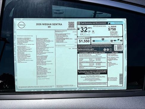New 2026 Nissan Sentra SR w/ SR All Weather Package FWD image 13