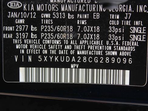 Used 2012 Kia Sorento EX w/ EX V6 Premium Pkg AWD/4WD image 11