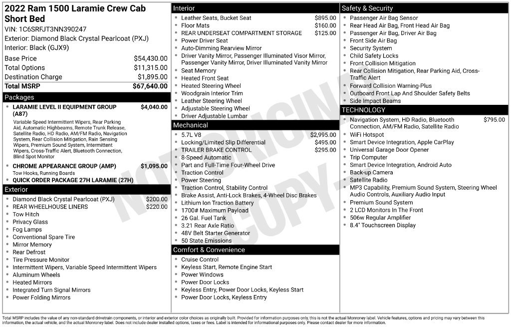 Used 2022 RAM 1500 Laramie AWD/4WD image 12