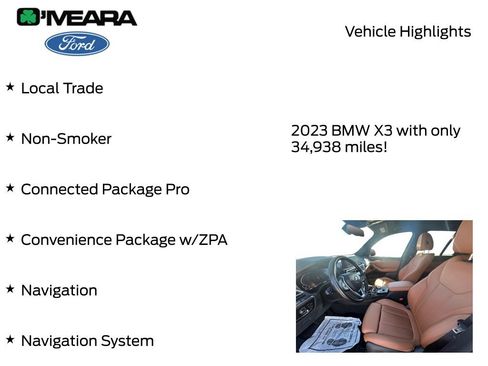 Used 2023 BMW X3 xDrive30i w/ Convenience Package w/ZPA AWD/4WD image 8