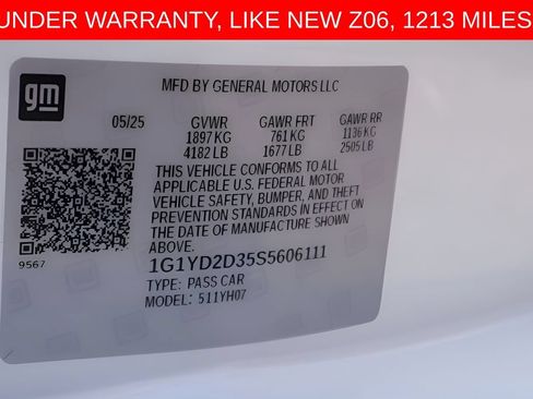 Used 2025 Chevrolet Corvette Z06 RWD image 25