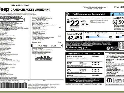 Used 2024 Jeep Grand Cherokee Limited w/ Black Appearance Package AWD/4WD image 2