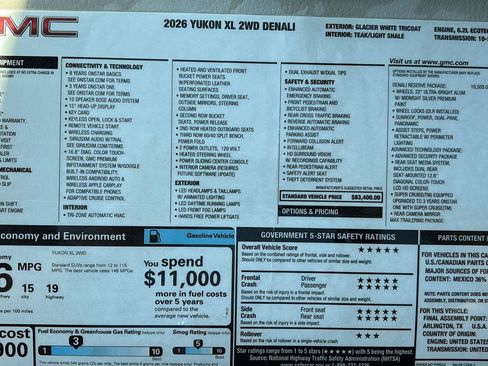 New 2026 GMC Yukon XL Denali w/ Denali Reserve Package RWD image 44
