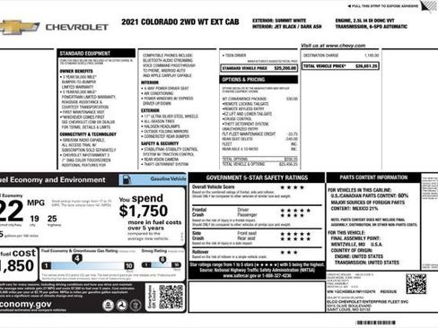 Used 2021 Chevrolet Colorado W/T w/ WT Convenience Package image 4