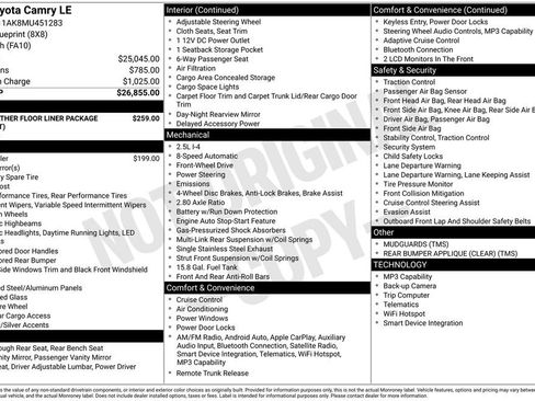 Used 2021 Toyota Camry LE image 4