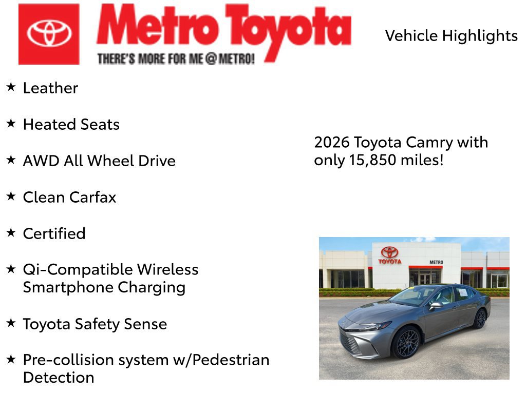 Certified 2026 Toyota Camry XLE AWD/4WD image 9