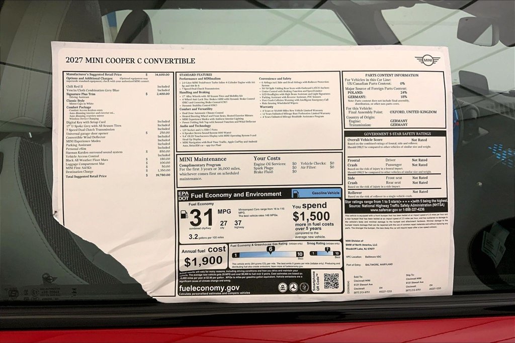 New 2027 MINI Cooper Convertible FWD image 12