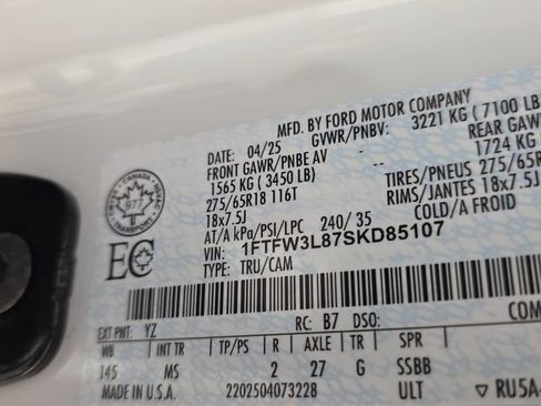 Certified 2025 Ford F150 XLT w/ Equipment Group 301A Standard AWD/4WD image 10
