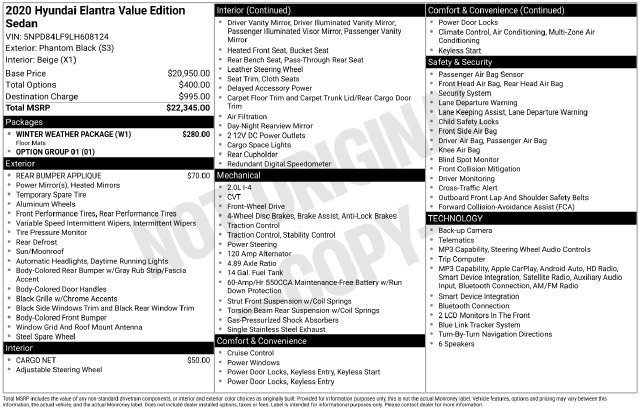Used 2020 Hyundai Elantra Value Edition w/ Winter Weather Package FWD image 20