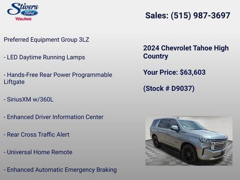 Used 2024 Chevrolet Tahoe High Country AWD/4WD image 17