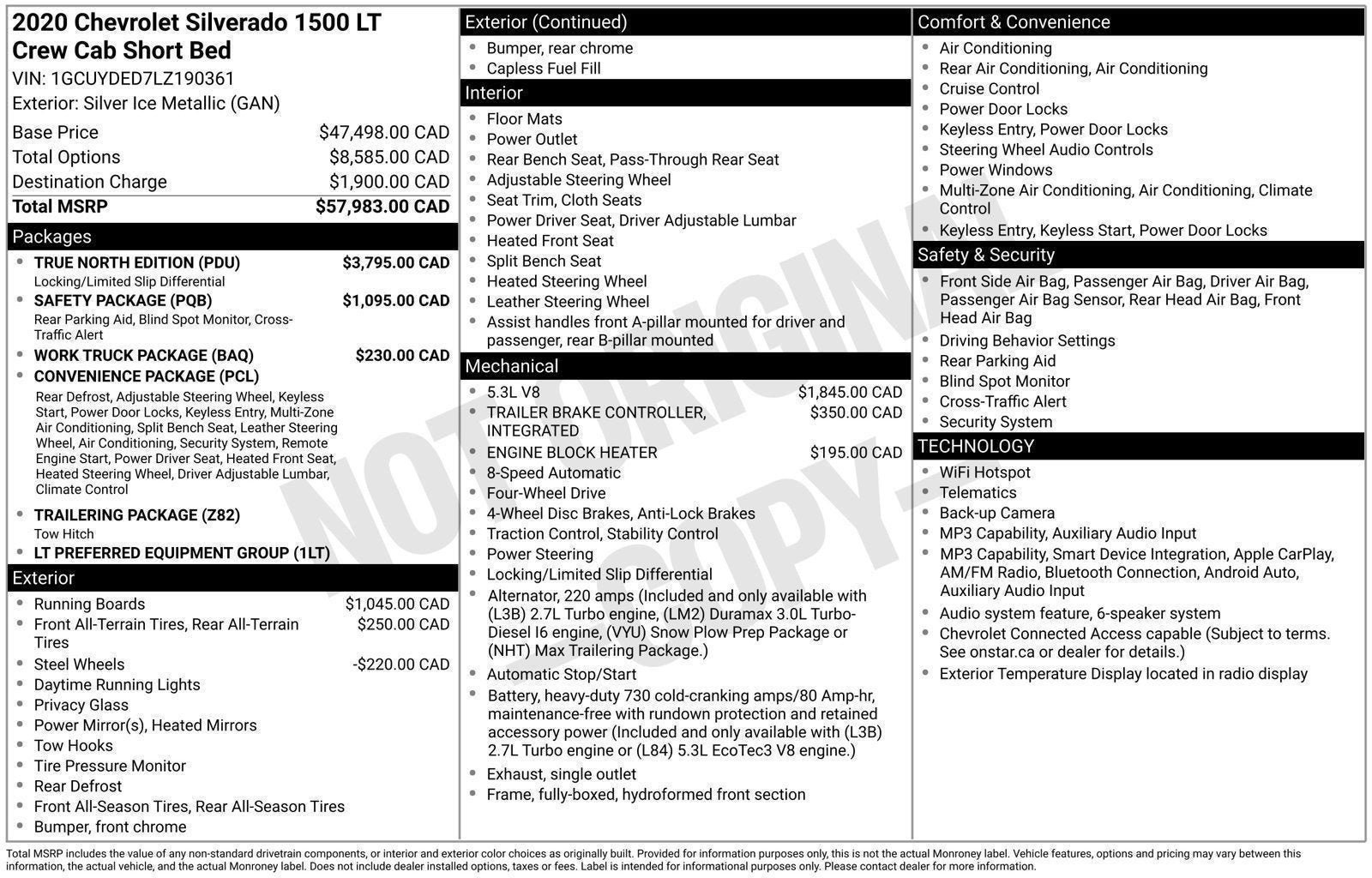 Used 2020 Chevrolet Silverado 1500 LT w/ True North Edition AWD/4WD image 8