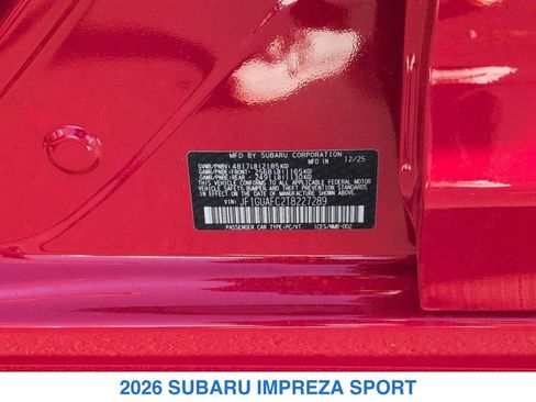 New 2026 Subaru Impreza 2.0i Sport AWD/4WD image 27