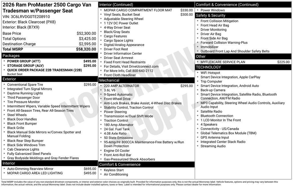 New 2026 RAM ProMaster 2500 w/ Power Group FWD image 5