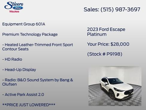 Used 2023 Ford Escape Platinum w/ Premium Technology Package AWD/4WD image 8
