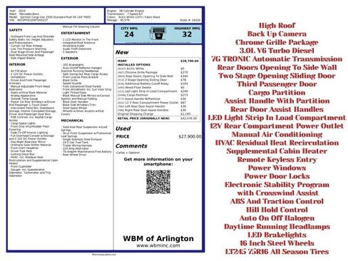 Used 2019 Mercedes-Benz Sprinter 144 Cargo image 2