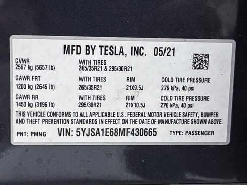 Used 2021 Tesla Model S Plaid image 31