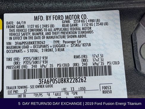 Used 2019 Ford Fusion Energi Titanium image 37