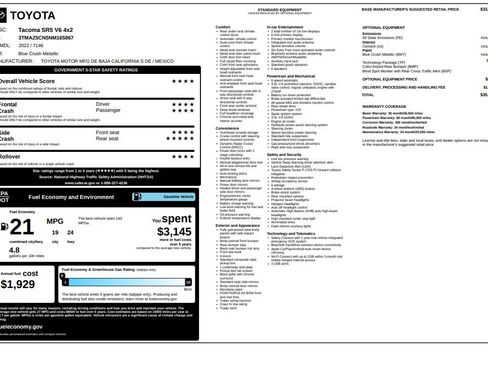 Used 2022 Toyota Tacoma SR5 image 52