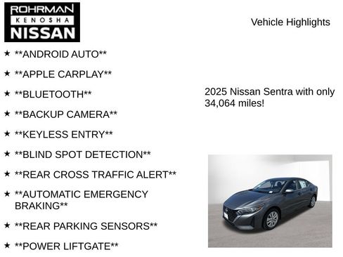 Used 2025 Nissan Sentra S w/ Trunk Package FWD image 7