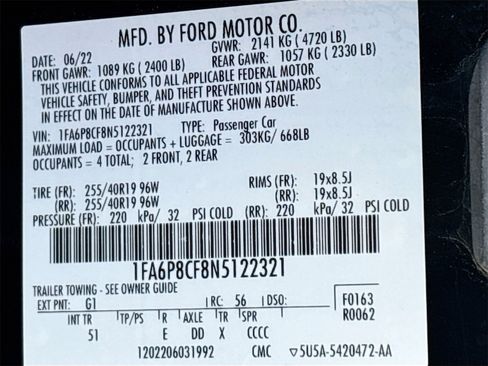 Used 2022 Ford Mustang GT Premium w/ Equipment Group 401A image 30