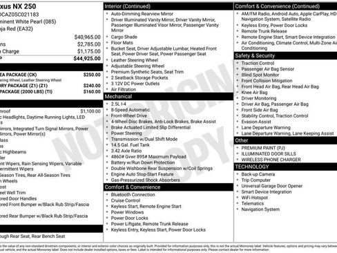 Used 2025 Lexus NX 250 FWD w/ Cold Area Package image 7