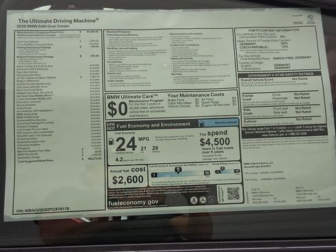 New 2026 BMW 840i w/ M Sport Professional Package RWD image 33