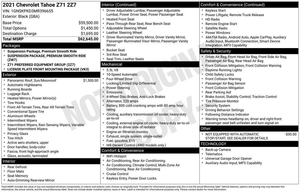 Used 2021 Chevrolet Tahoe Z71 AWD/4WD image 41