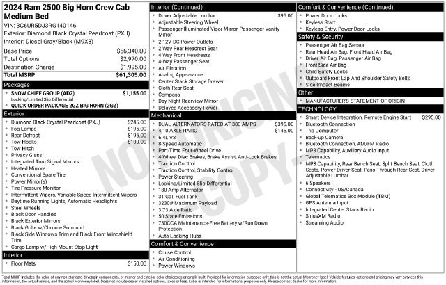 Used 2024 RAM 2500 Big Horn w/ Snow Chief Group AWD/4WD image 2