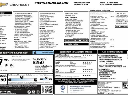 Used 2025 Chevrolet TrailBlazer ACTIV w/ Convenience Package AWD/4WD image 7