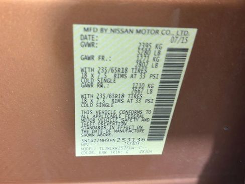 Used 2015 Nissan Murano SL w/ SL Technology Package image 9