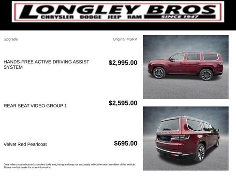 Used 2025 Jeep Grand Wagoneer Series III w/ Rear Seat Video Group 1 AWD/4WD image 6